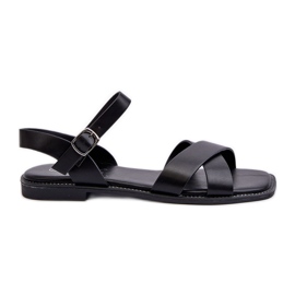 Flade Damesandaler Fremstillet af Eco Læder S.Barski KV27-003 Sort