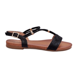Flade sandaler til kvinder med stropper S.Barski KV27-010 Sort