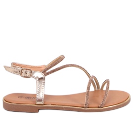 Courte Gold sandaler med cubic zirconia gylden