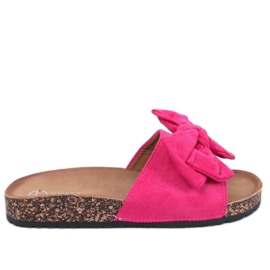 Keitas Fuchsia kork hjemmesko med sløjfe lyserød