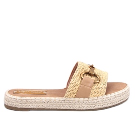 Maters Khaki espadrille flip-flops beige