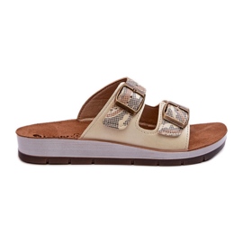 Komfortable dameflip-flops med spænder Inblu CP000045 guld gylden