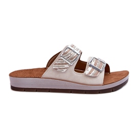 Komfortable dameflip-flops med spænder Inblu CP000045 Beige