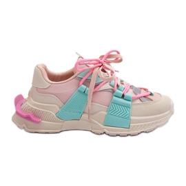 Moderigtige sportssko med snørebånd til kvinder Pink-Mint Chillout! beige
