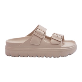 EVento Kvinders beige Melorea Foam flip-flops på platformen