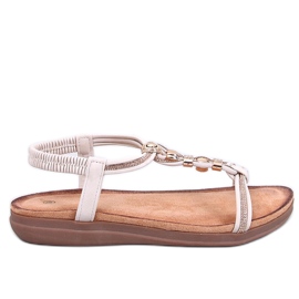 Sandaler dekoreret med Isabey Beige zirkoner