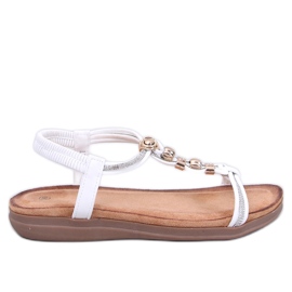 Sandaler dekoreret med Isabey White zirkoner hvid