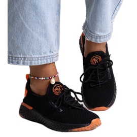 Sort stof Cross Jeans damesneakers