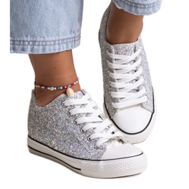 Bez marki Sølv skinnende Jadwa sneakers