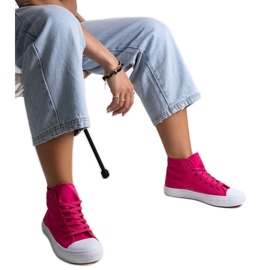 Bez marki Mørkelyserøde Ghanem high-top sneakers