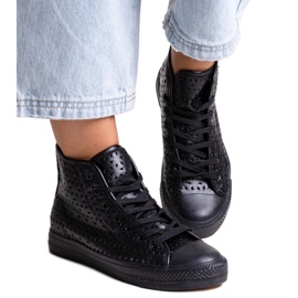 Bez marki Sorte høj-top Madala openwork sneakers