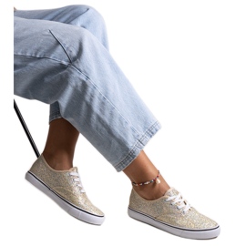 Merri guld skinnende sneakers gylden