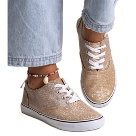 Guld skinnende Carroline sneakers gylden