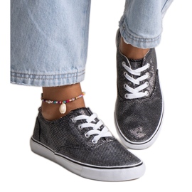 Sorte skinnende Carroline sneakers