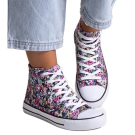 Pink high-top sneakers med blomstermønster fra Mehretina lyserød