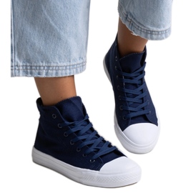 Bez marki Marineblå high-top sneakers fra Ghanem