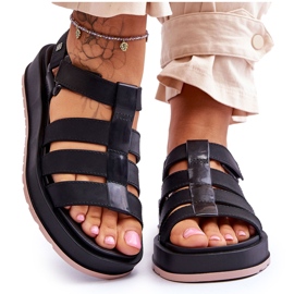 Veganske velcrosandaler til kvinder ZAXY JJ285017 sort