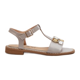 Elegante damesandaler med dekorative detaljer S.Barski KV27-030 Beige