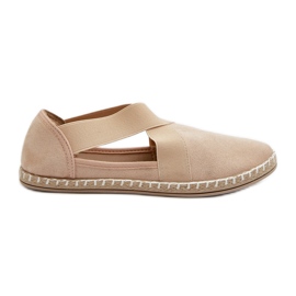Dame Eco Ruskind Beige Espadrilles med elastiske stropper Phaedrana