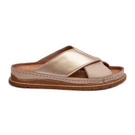 Læderprofilerede flip-flops Maciejka 04986-04 Guld-beige