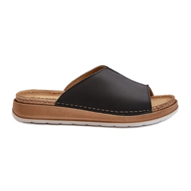 Komfortable flip-flops til kvinder lavet af øko læder Inblu GS0003I1 Sort