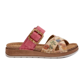 Komfortable flip-flops til kvinder med et blomsterspænde Inblu GS000051 Pink lyserød