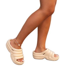 Beige massive Amina flip-flops