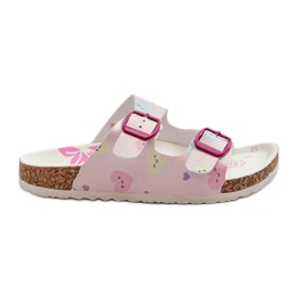 Børne-flip-flops med hjertespænder, pink abiding lyserød