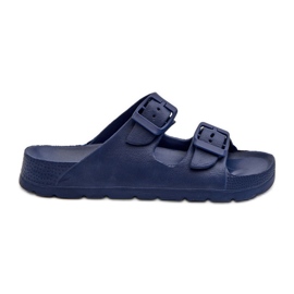 Letvægts flip-flops i skum til drenge med spænder, marineblå Adirnaca