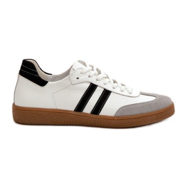 Zazoo N1068 Lave sneakers i læder til kvinder, hvid