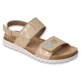 Befado sandaler piger til velcro læderindsats 062y002 guld gylden