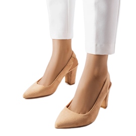 Beige højhælede Tolna pumps