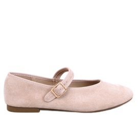 Soltani Khaki balletlejligheder med rem beige
