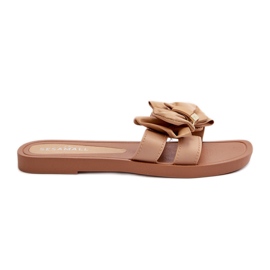 Kvindeflip-flops med bue Camel Rivarina brun