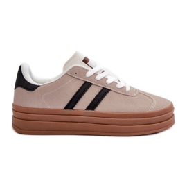 Platform sneakers til kvinder Beige og Sort Egelia