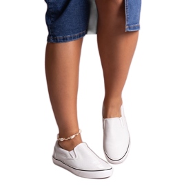 Shelianas skinnende hvide sneakers