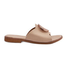 Flip-flops med flad hæl til kvinder med dekoration Beige Rivashea