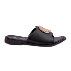 Flip-flops med flad hæl til kvinder med dekoration, sort Rivashea