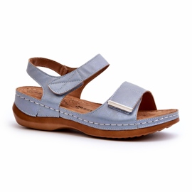 Evento Komfortable kvinders velcro sandaler blå Iphiope