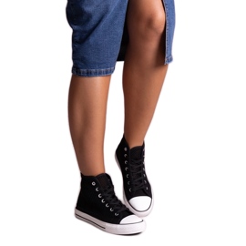 Bez marki Sorte høje gennembrudte sneakers fra Shima