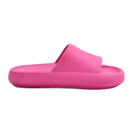 Lette skum-flip-flops til kvinder med tyk sål, lyserød Querceria
