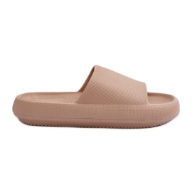 Lysbeige skumflip-flops til kvinder med tyk sål, Querceria
