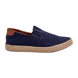 Espadrillesneakers til mænd med fletning, Marineblå Fenen