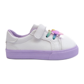 Sneakers til børn Sneakers med nål, hvid og lilla Pennyn violet