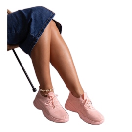 Pink stof sneakers fra Madi lyserød
