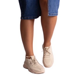 Beige sneakers i stof fra Madi