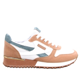 Sportssneakers til kvinder, hvide og beige