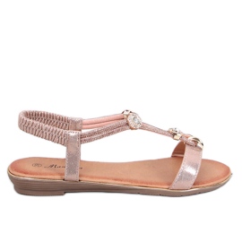 Hesna Champagne sandaler med cubic zirconia lyserød