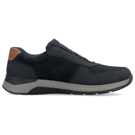 Komfortable slip-on sko til mænd, marineblå, Rieker 39652-14