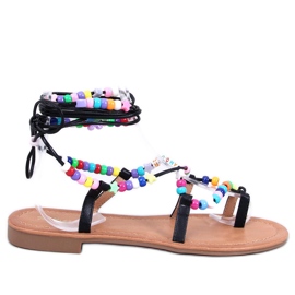 Maios sorte romerske sandaler med perler